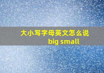 大小写字母英文怎么说 big small